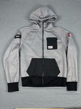 Roots Gray Hoodie with Black and Red Accents